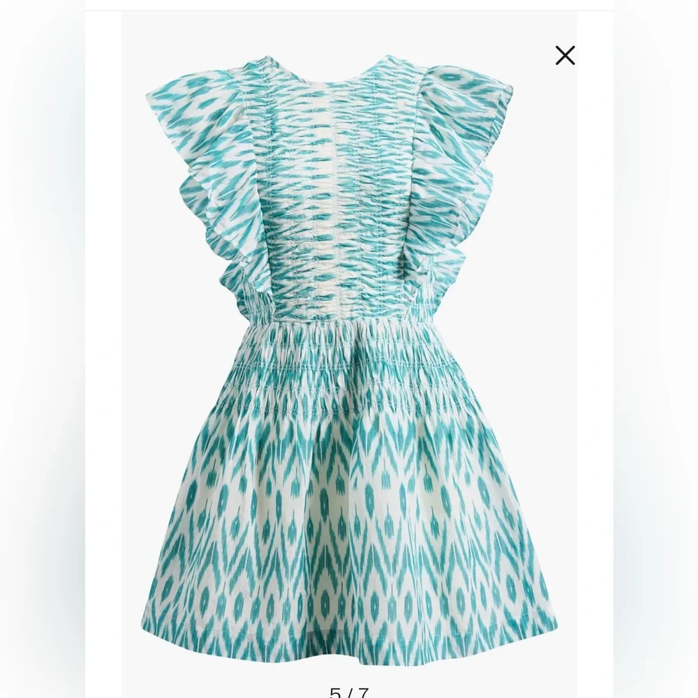 Elegant Teal Patterned Dress- Saylor - Picture 5 of 6